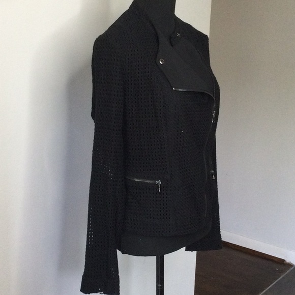 Woven black moto jacket by Drew cotton size 12 new - Picture 3 of 9